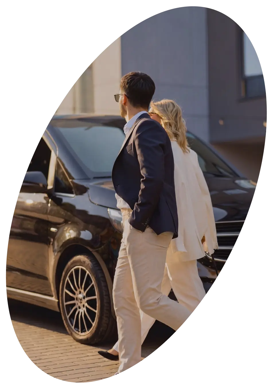 A man opens the car door