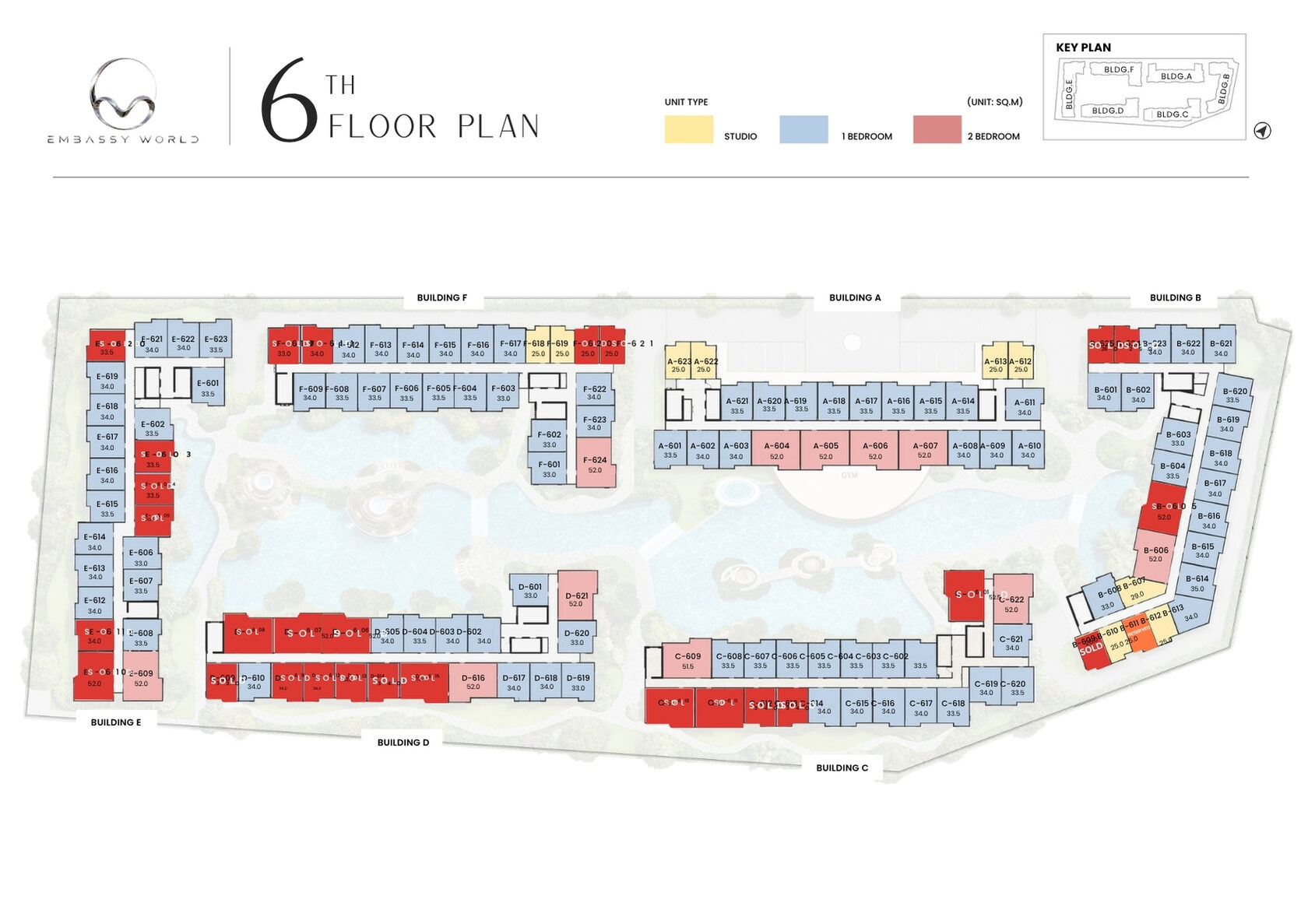 Embassy World Pattaya 6th floor plan