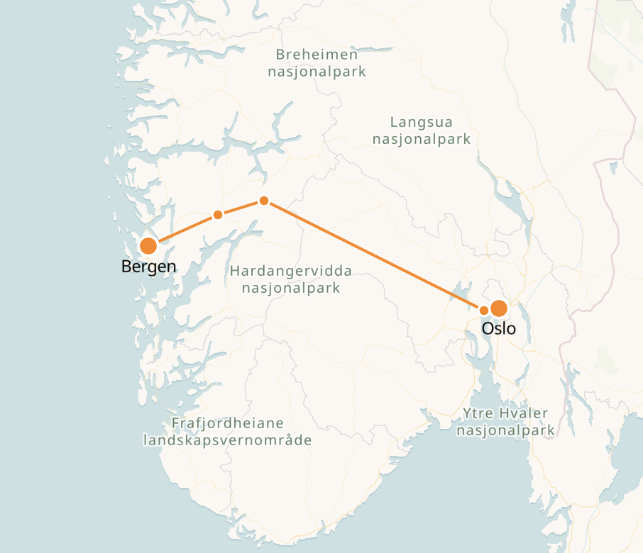 Bergen to Oslo Train Ticket Price, Schedule & Map - SCANDIC TRAINS