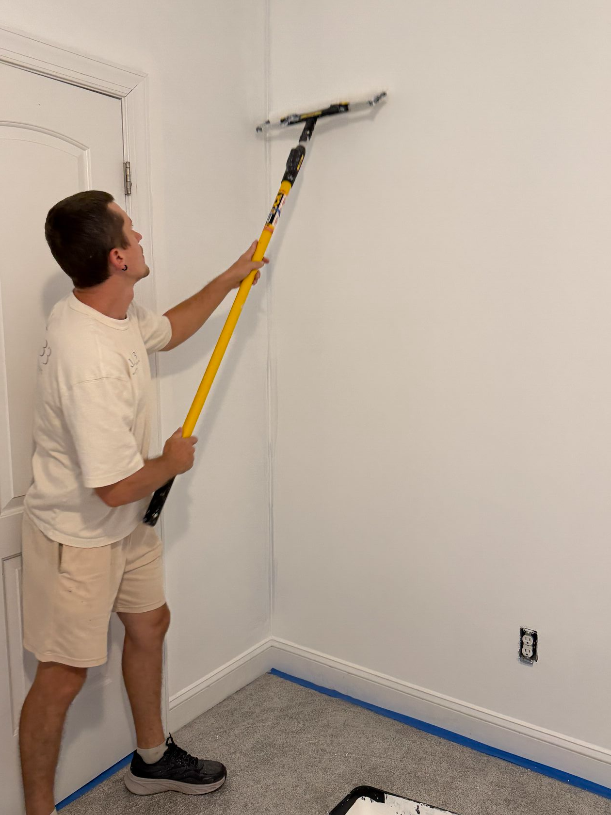 Wall during preparation and painting