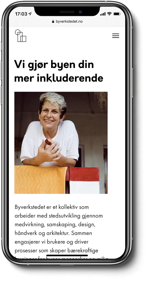 Byverkstedet, nettside design, hjemmeside, 