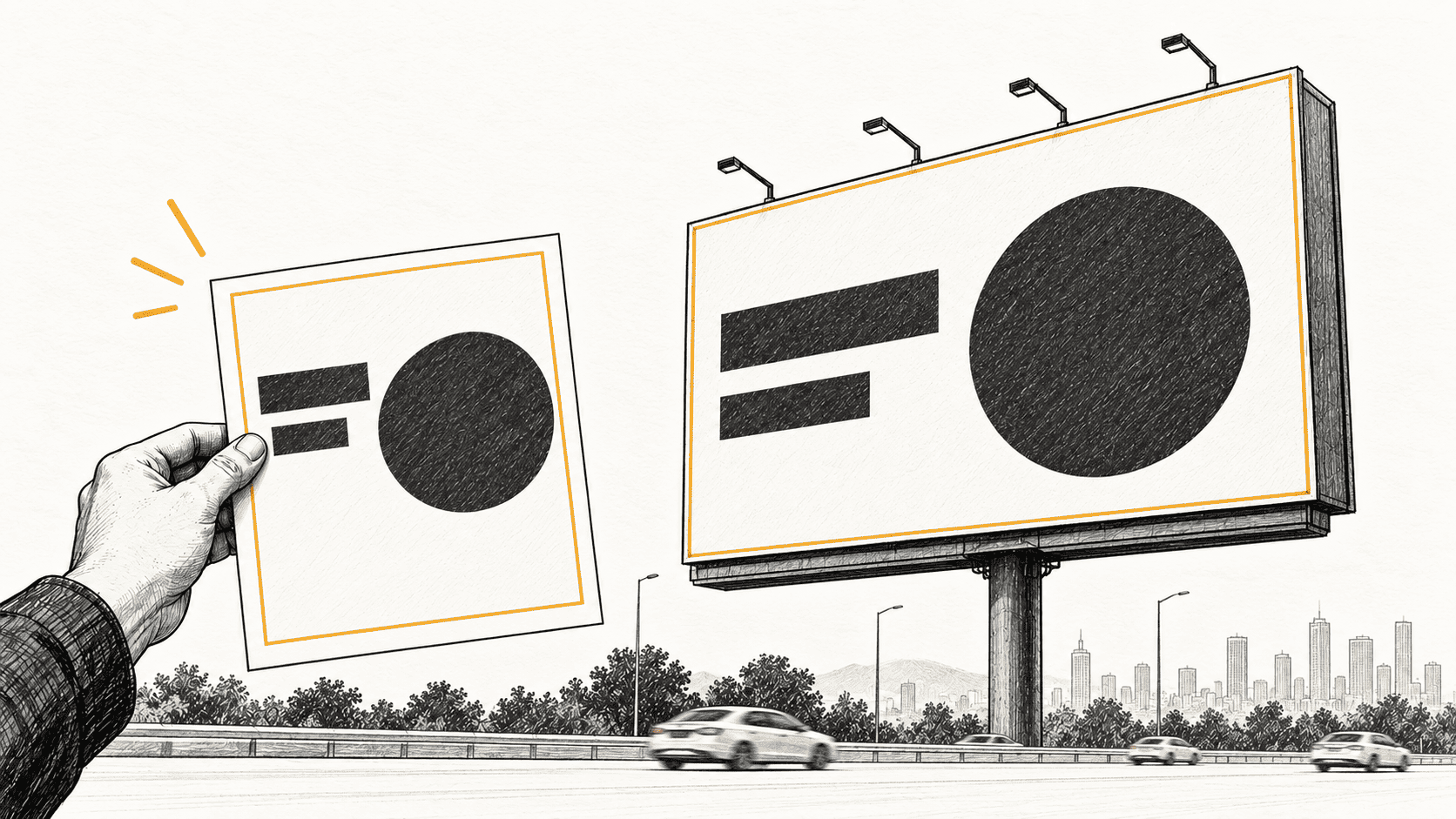 Illustration of outdoor billboards used for an automated OOH creative review article