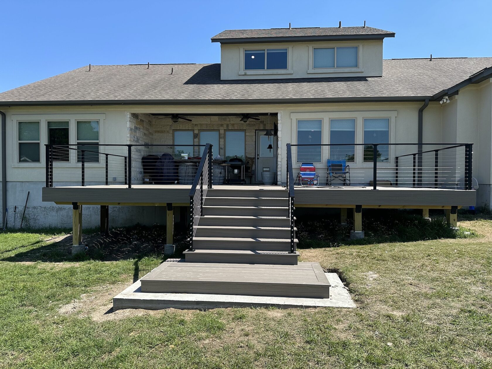 Deck Rebuild with Trex & Modern Metal Railing by Kir Remodeling
