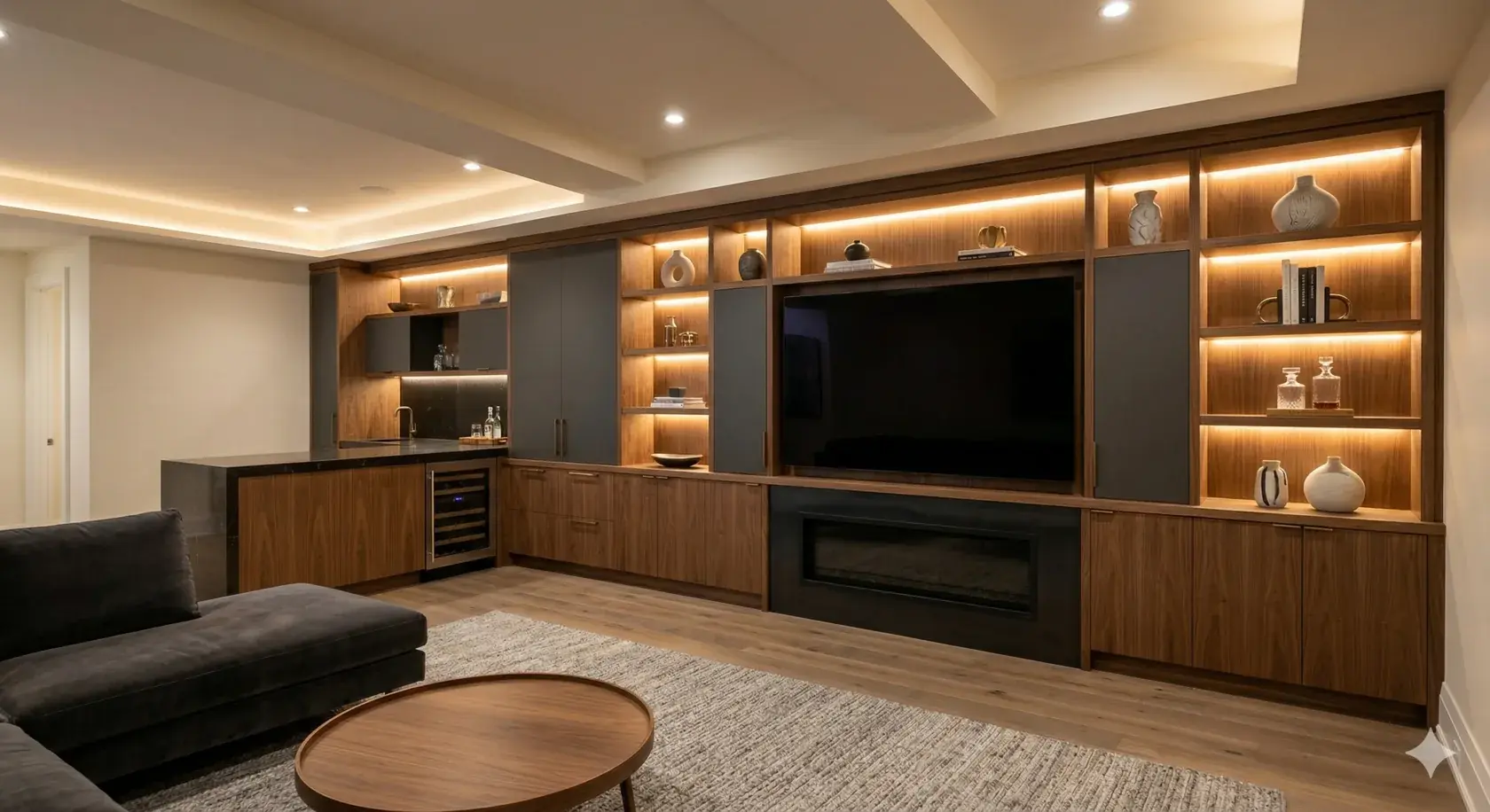 Custom Cabinetry — finished basement materials by CASA Kitchen & Bath, Naperville IL