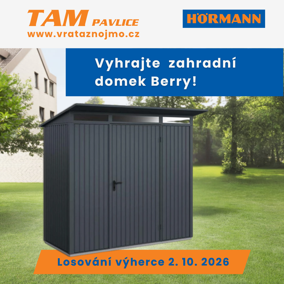 Letní soutěž TAM Pavlice o zahradní domek na nářadí Hörmann Berry