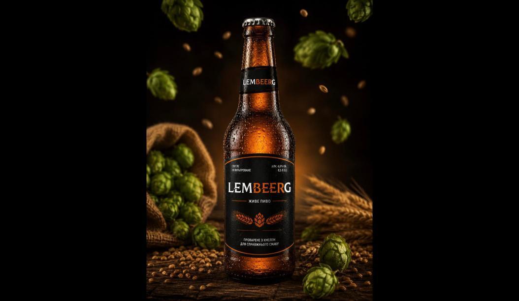 Логотип LEMBEERG на пляшці пива