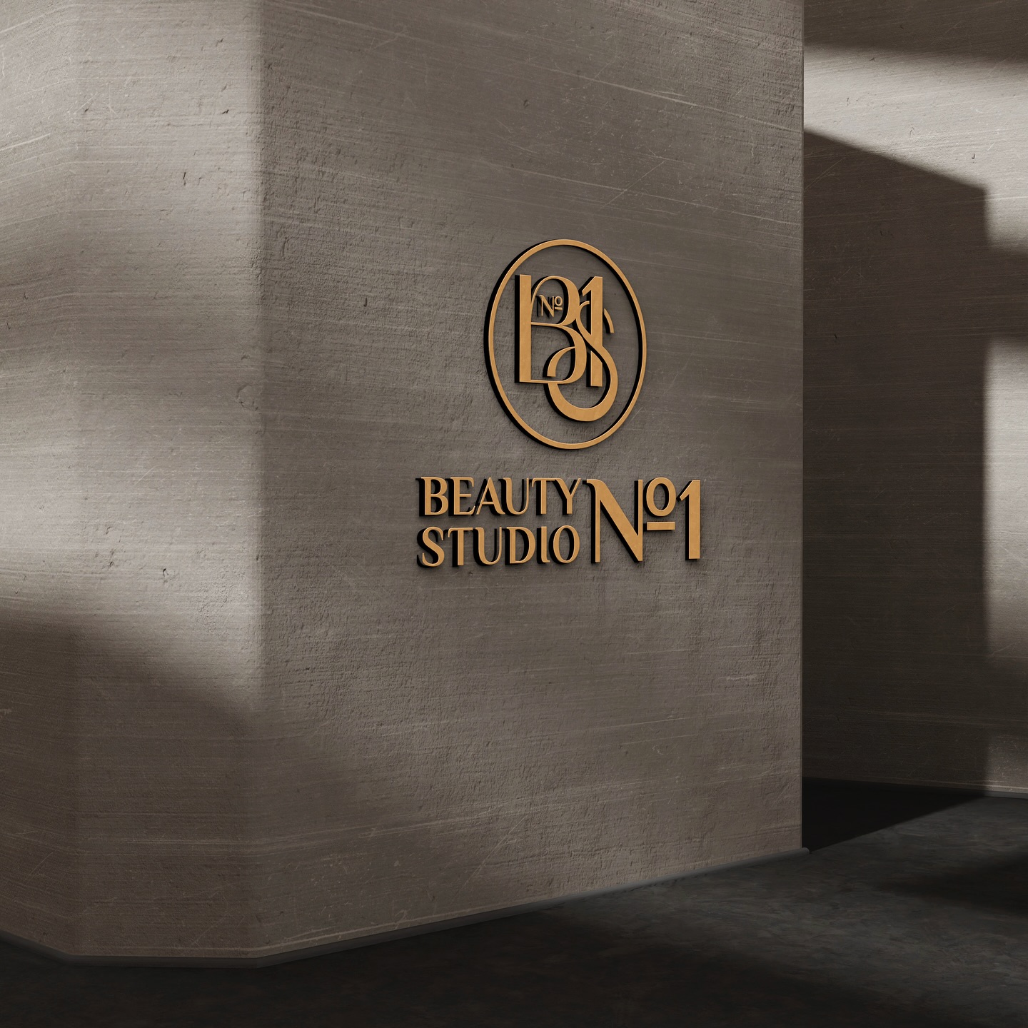 3D Beauty Studio №1 logo on a wall