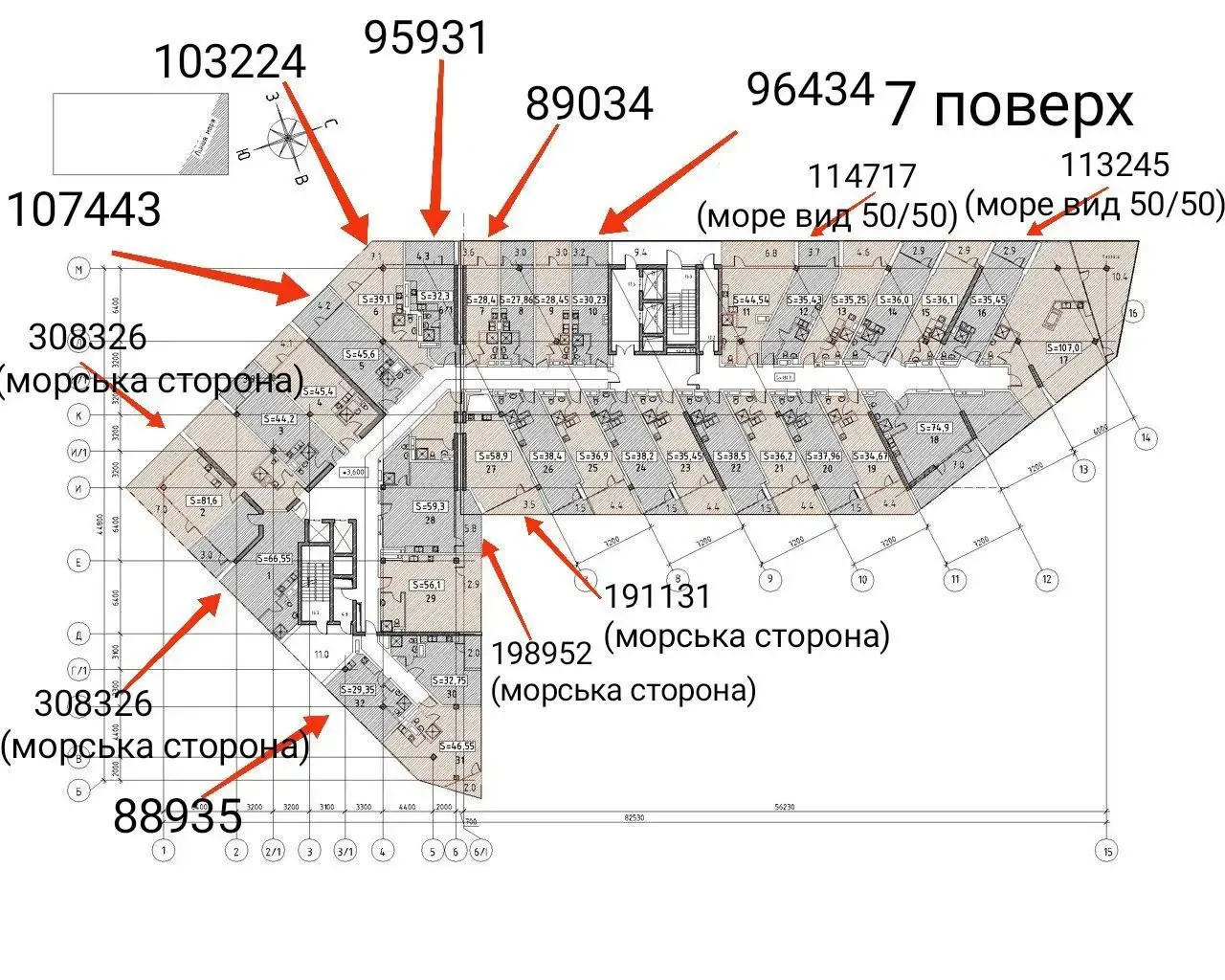M1 Club Apartments — планування четвертого типу поверху