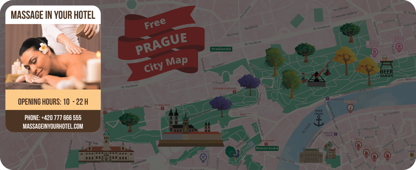 advertising your business on Prague tourist maps