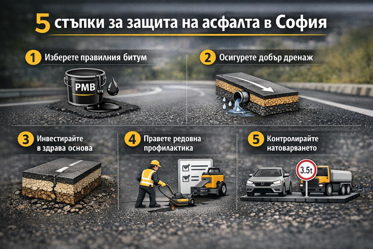чеклист за защита на асфалта в София – дренаж, основа и контрол на натоварването