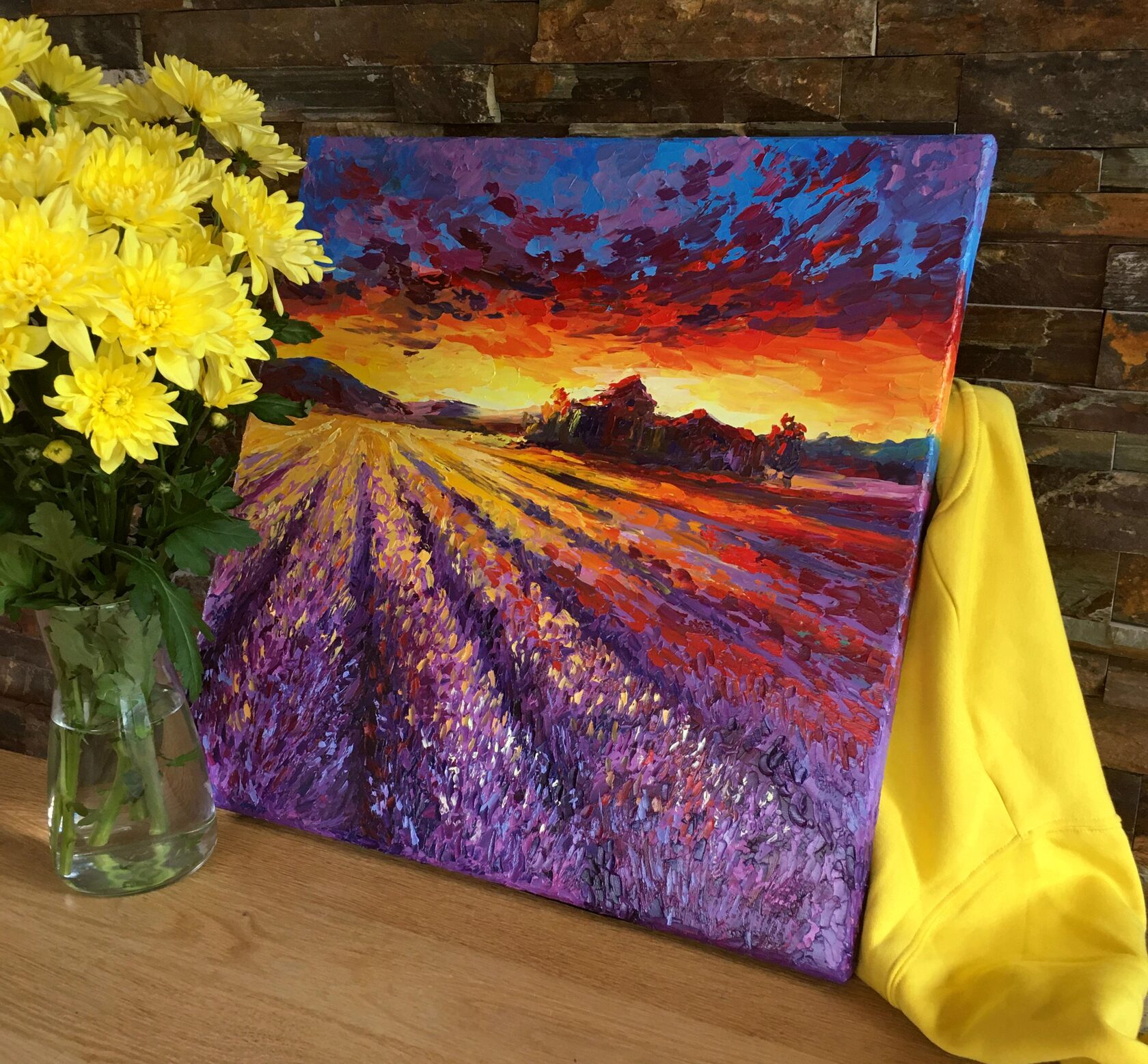 lavender field oil painting