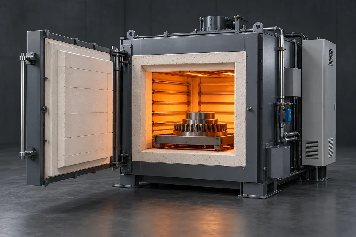 Industrial chamber furnace for heat treatment