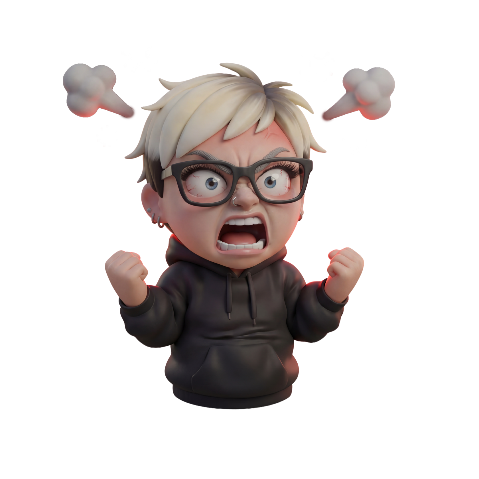 Sticker pack character, emotion 3