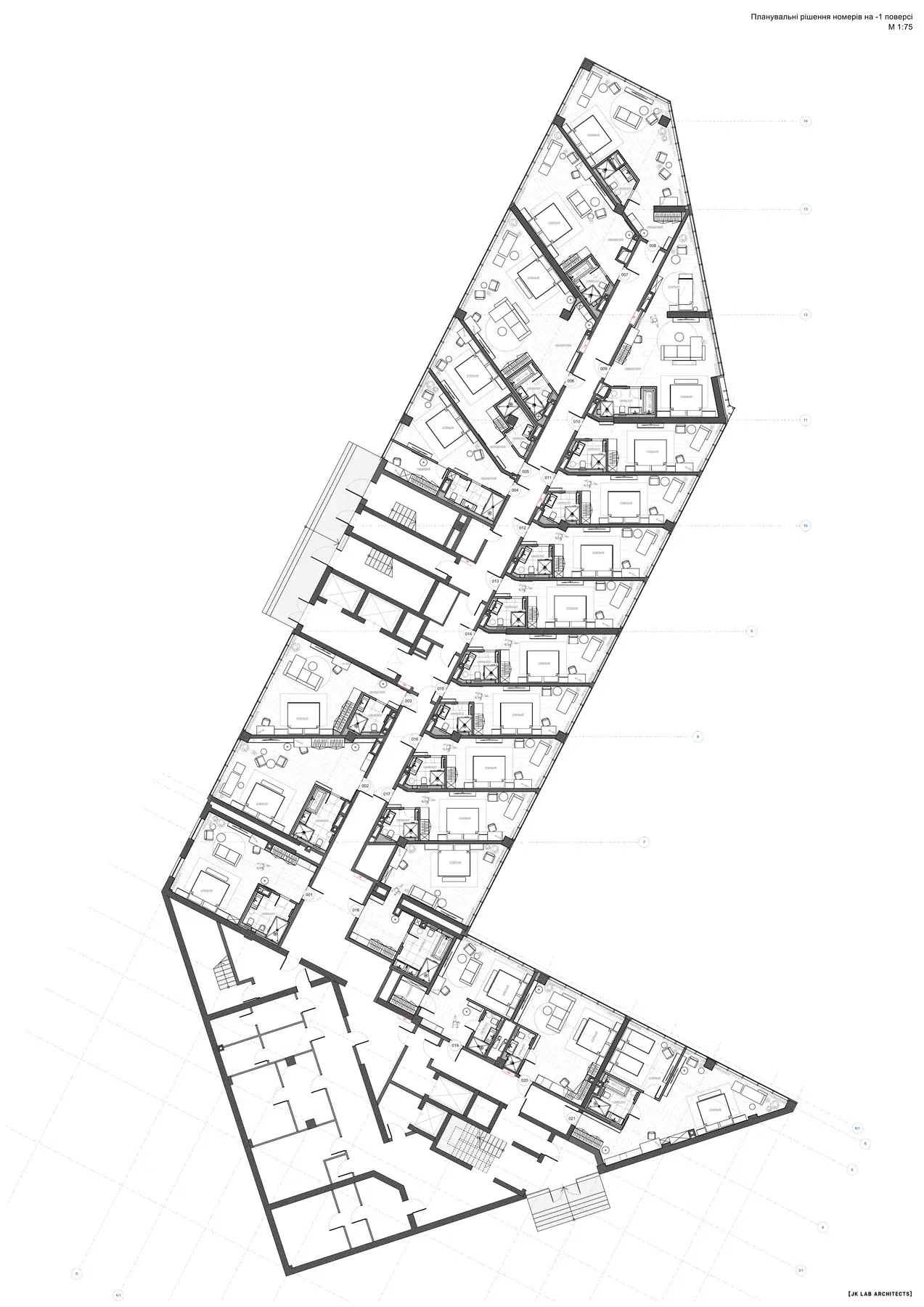 M1 Club Apartments — планировка минус первого этажа