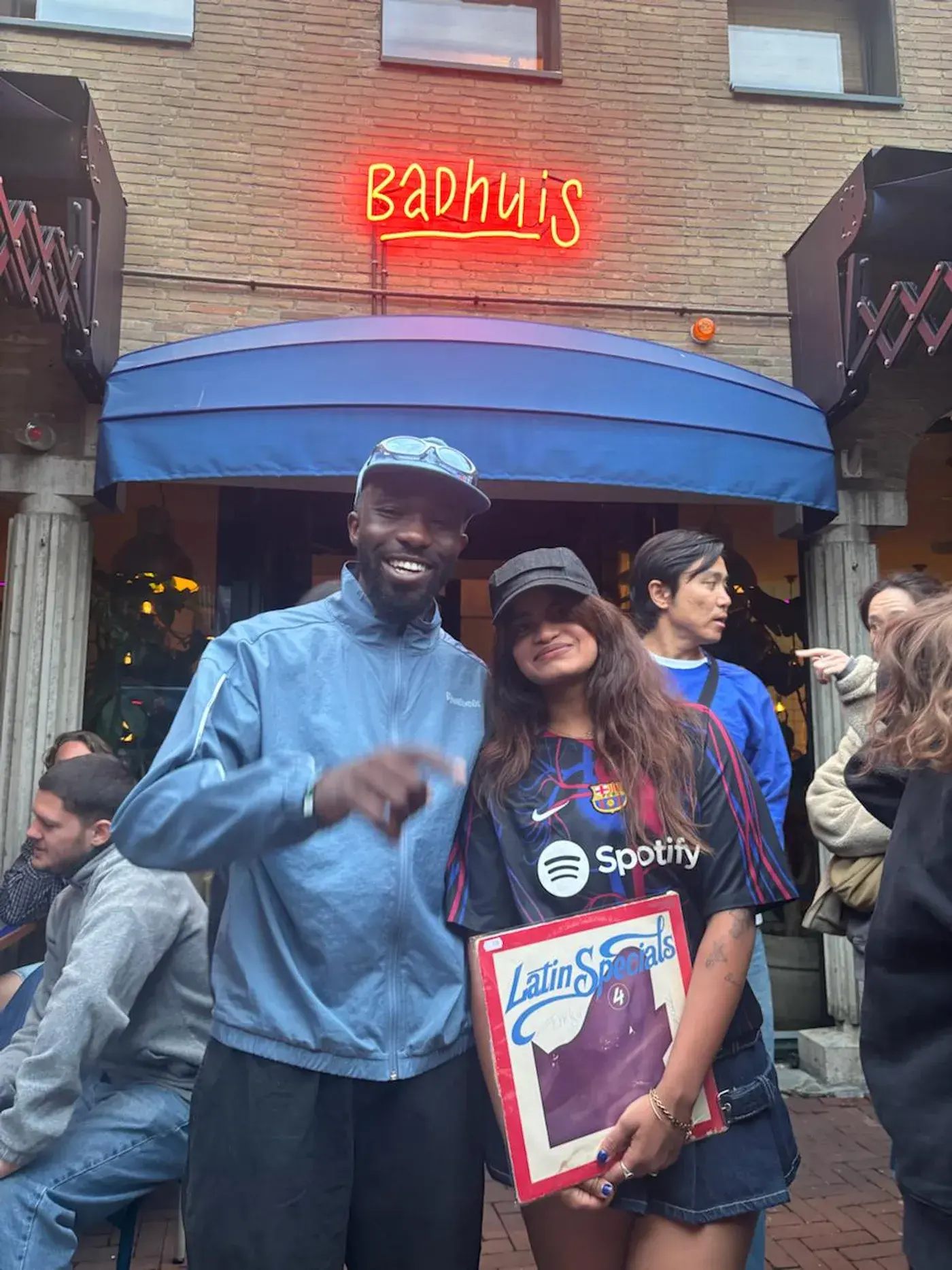 nicholas and candice outside badhuis, amsterdam