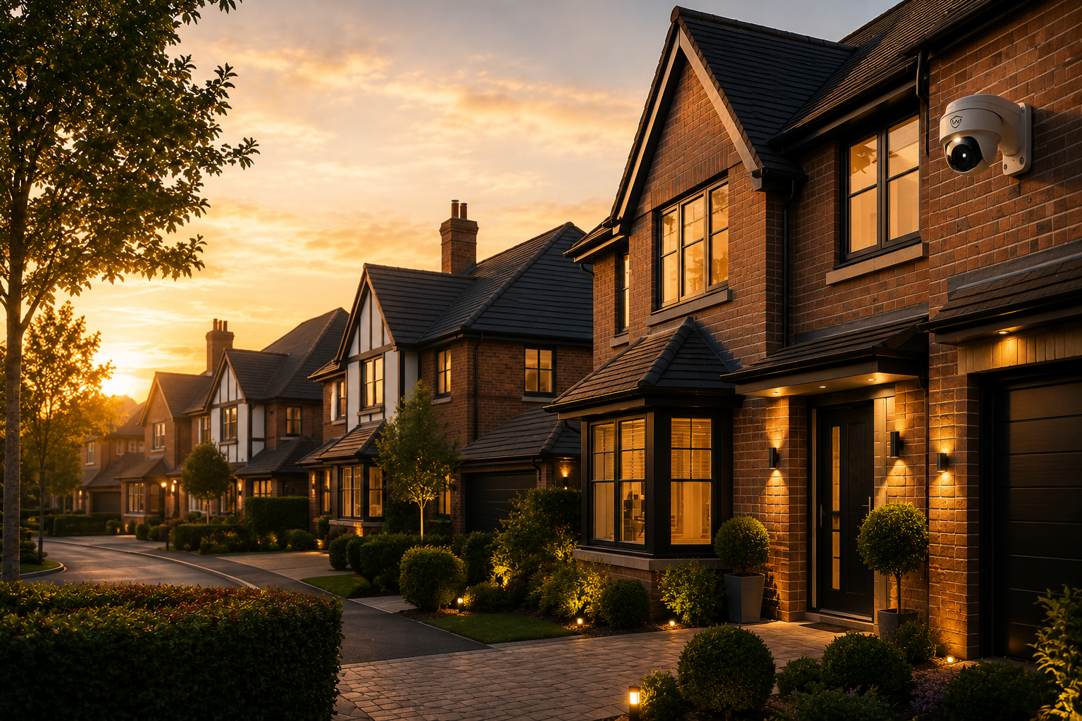 Modern residential property protected by a professionally designed security system