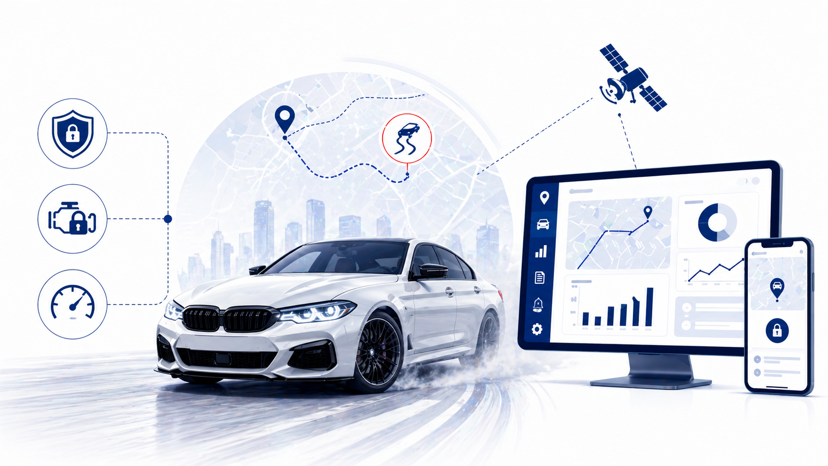 Premium-Mietfahrzeuge mit digitaler Kontrolle, Geofencing und Motorblockierung bei Akdeniz Rental GmbH
