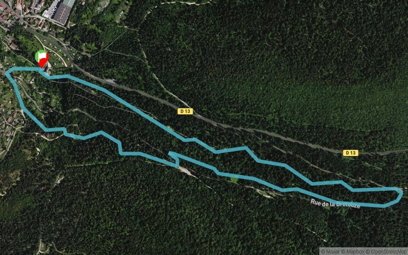 Tracé du sentier de la Bretouze