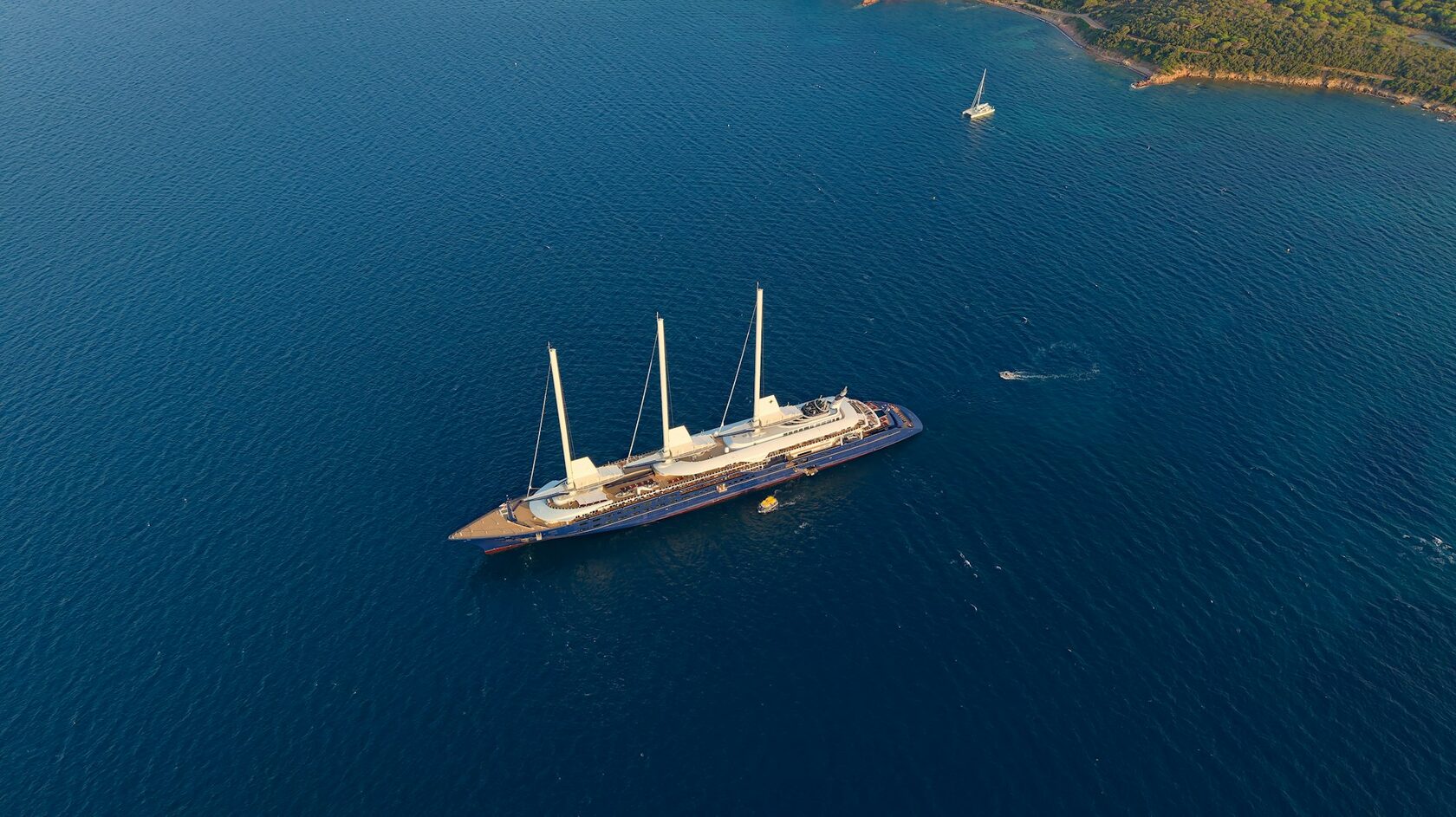 Luxury yacht at sea