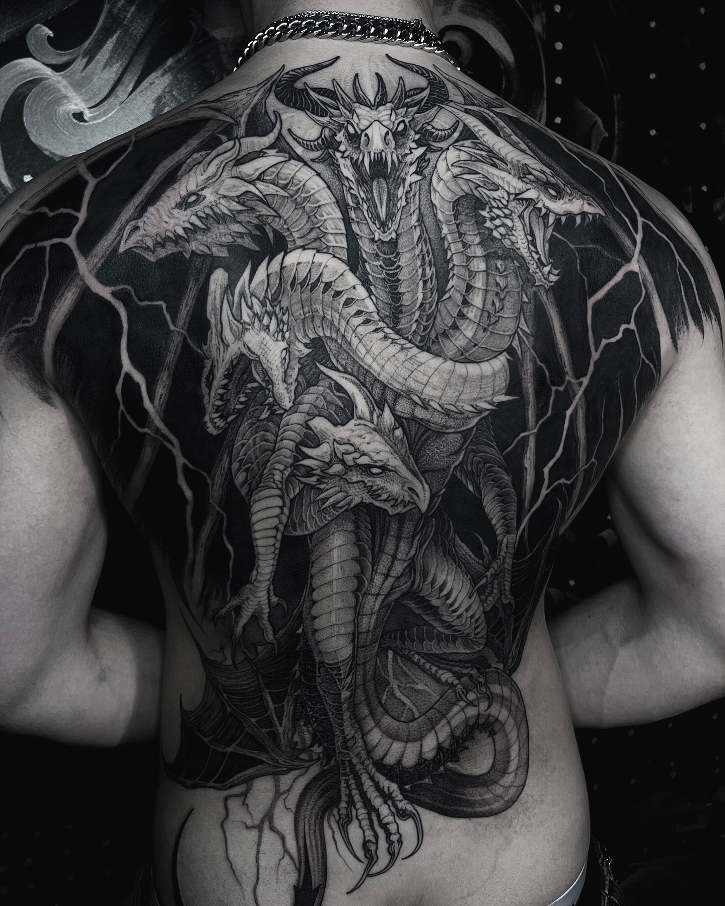 Multi-headed dragon backpiece — Alice