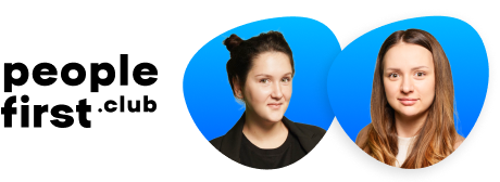  Анастасія Войтенко, Partnership and Operations Lead at talentC та Євгенія Касакова, Head of Talent Marketing at talentC у People First Club