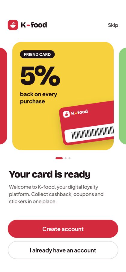 K-food — Carta pronta subito