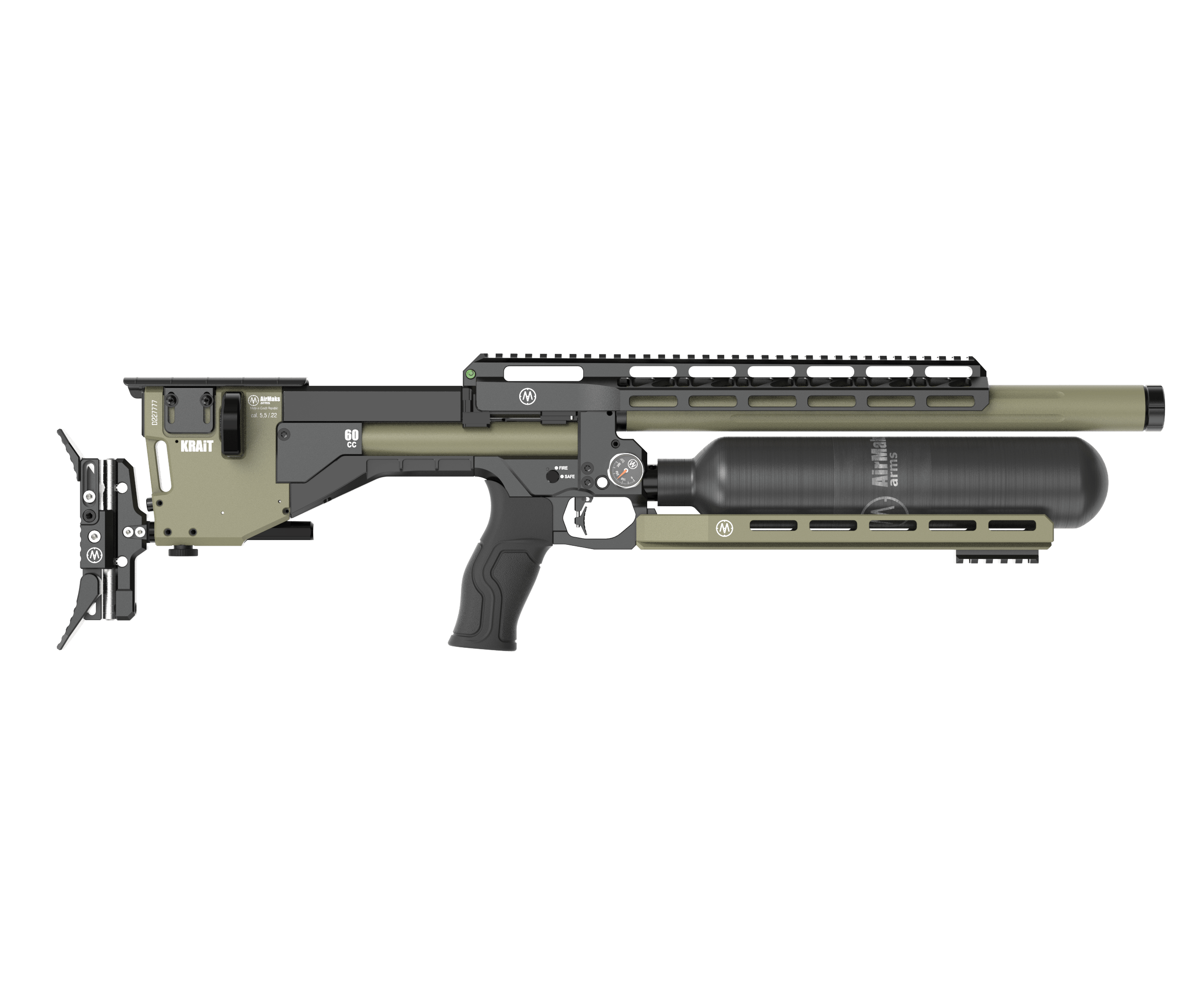 AirMaks Krait Pro L HP long high-power modern version pcp rifle green color