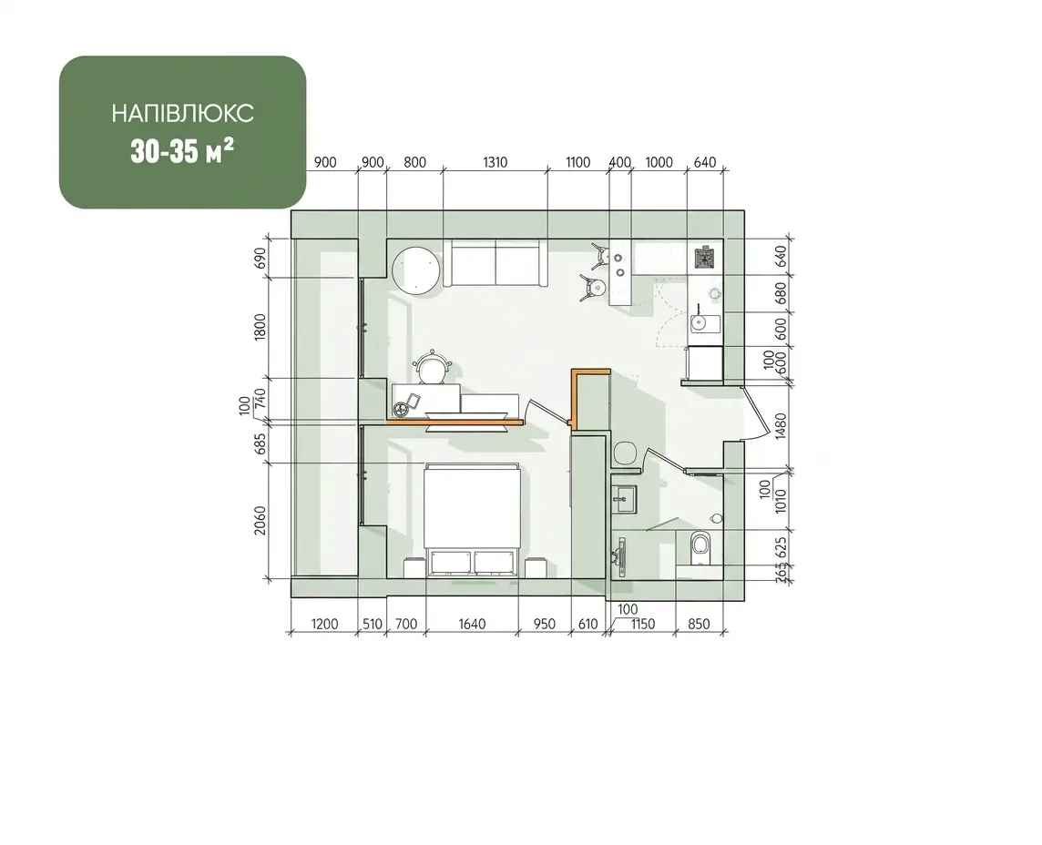 Планировка Полулюкс WOL GREEN