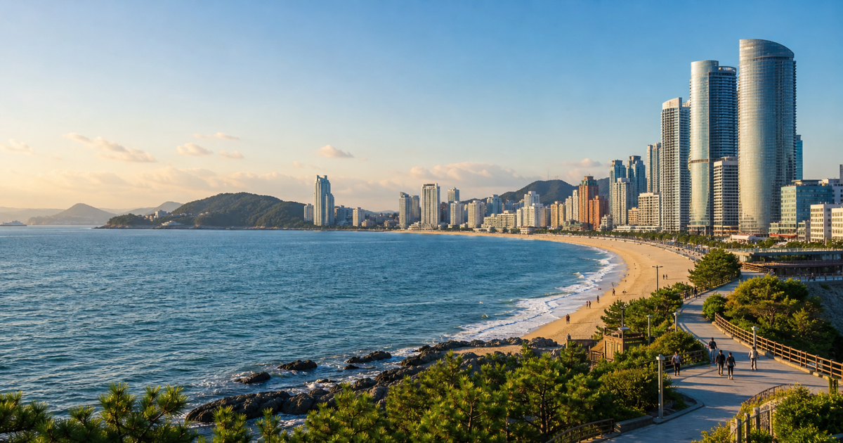 Busan coastline and city view