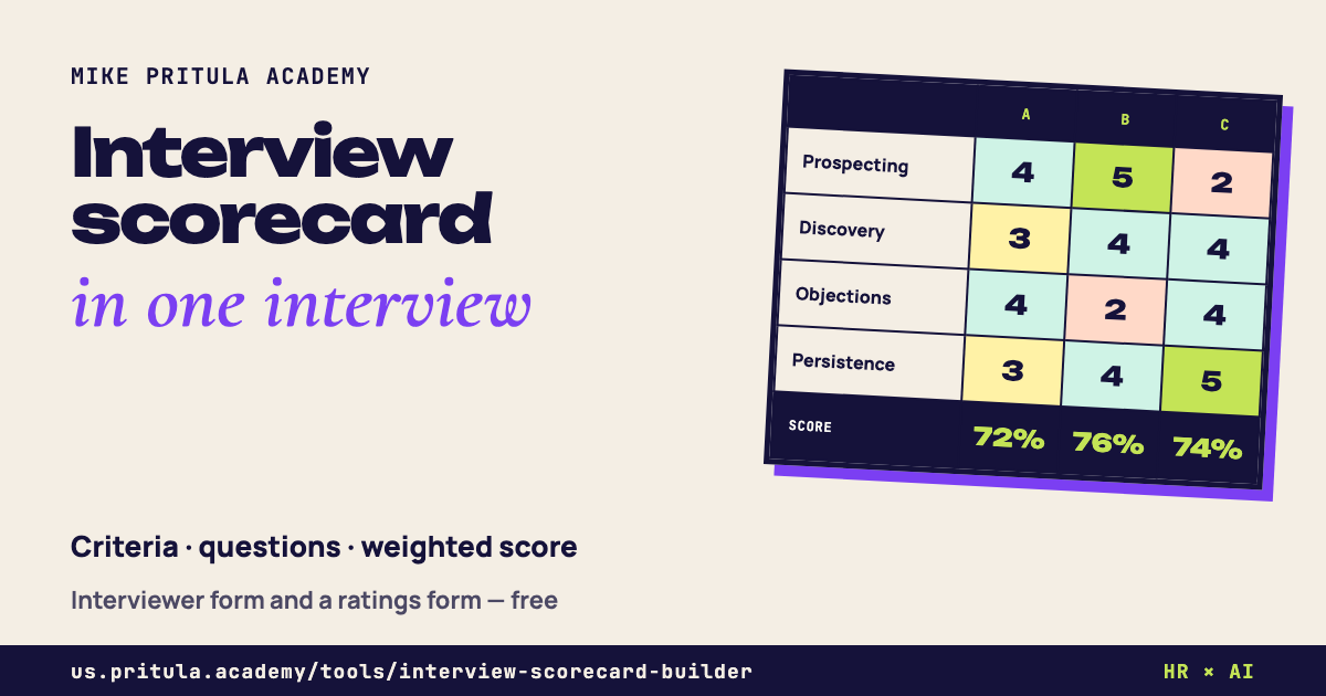 Interview scorecard builder
