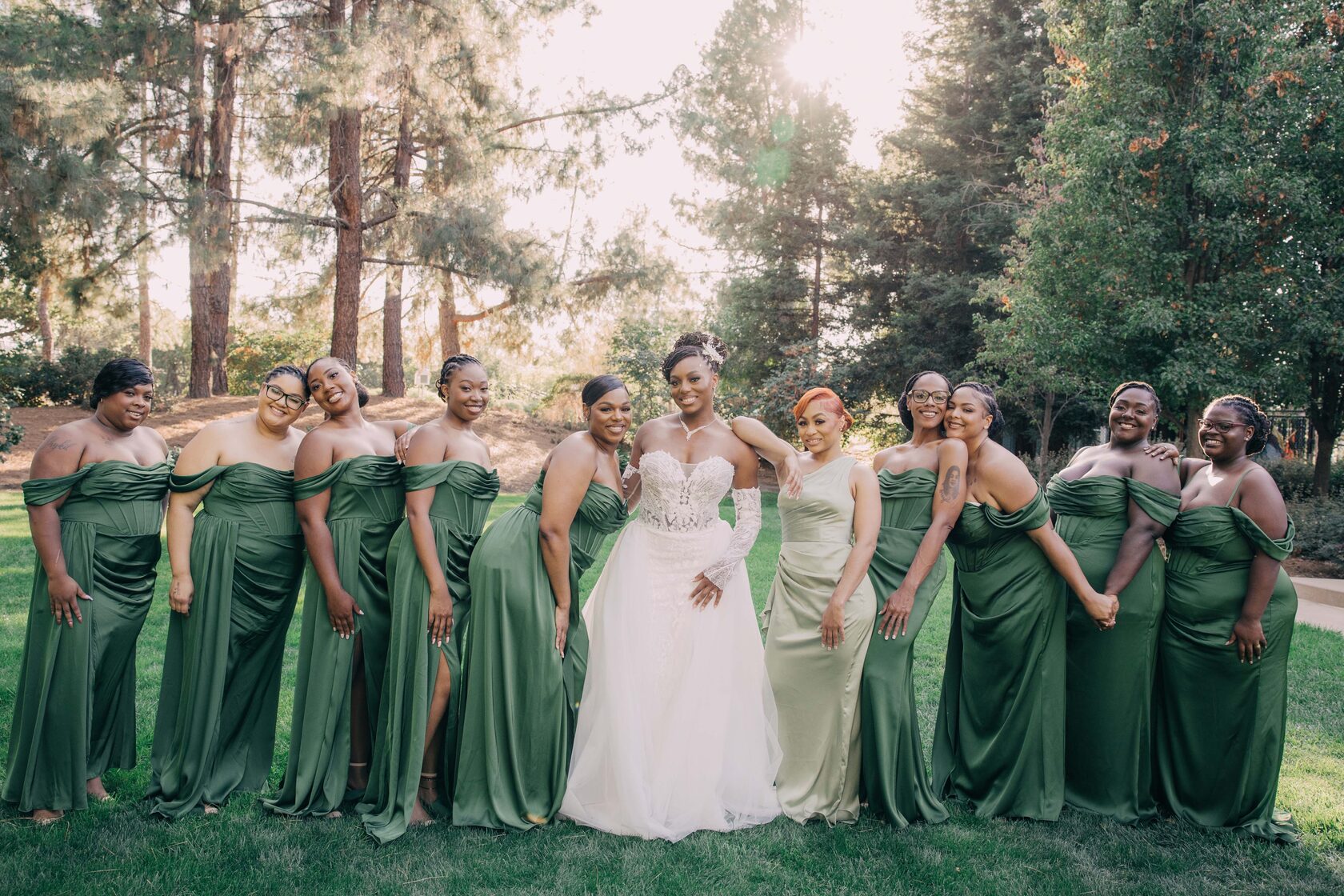 Wedding couple outdoor portrait