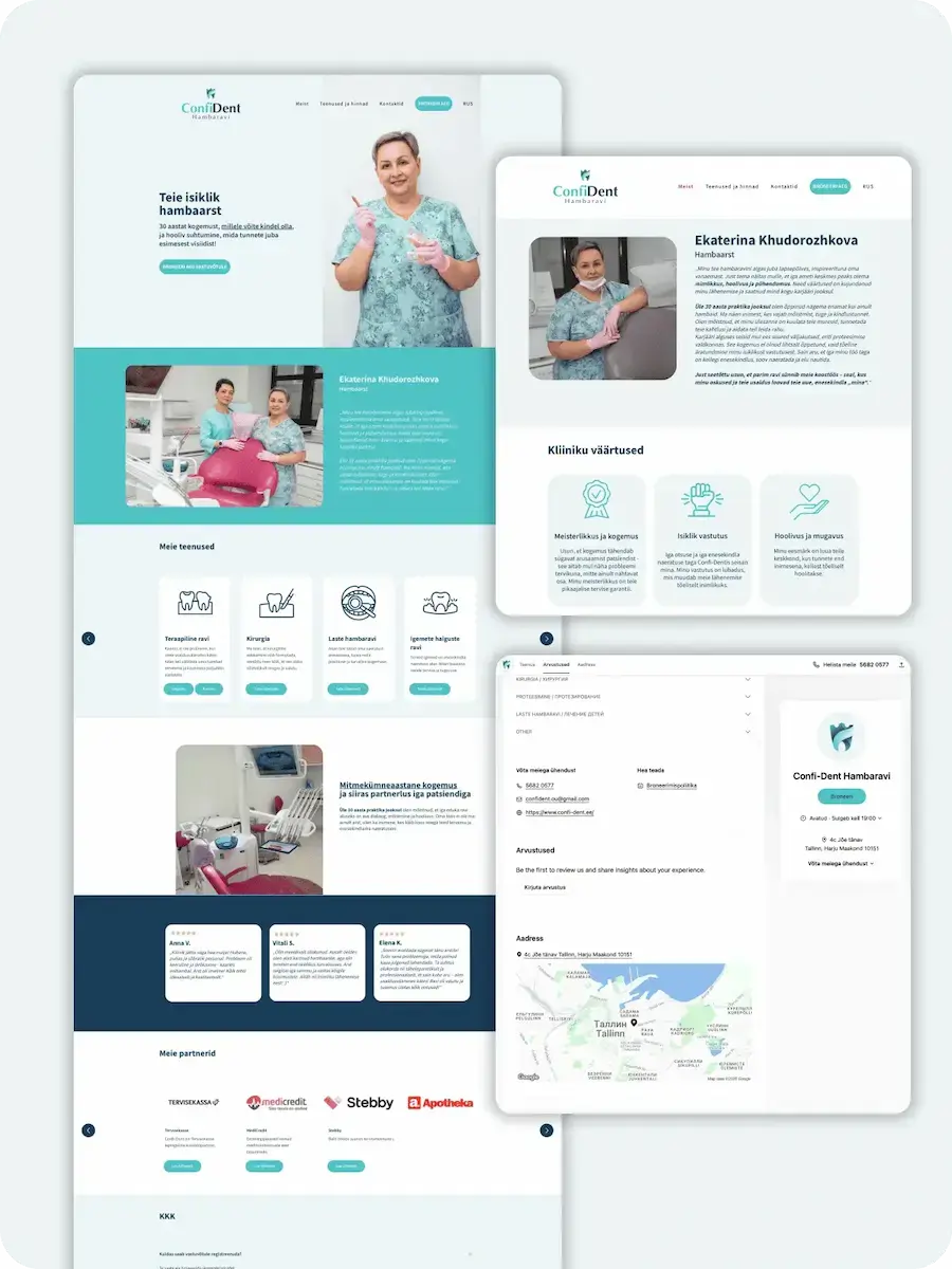 Modern Tilda landing page development for a medical business.