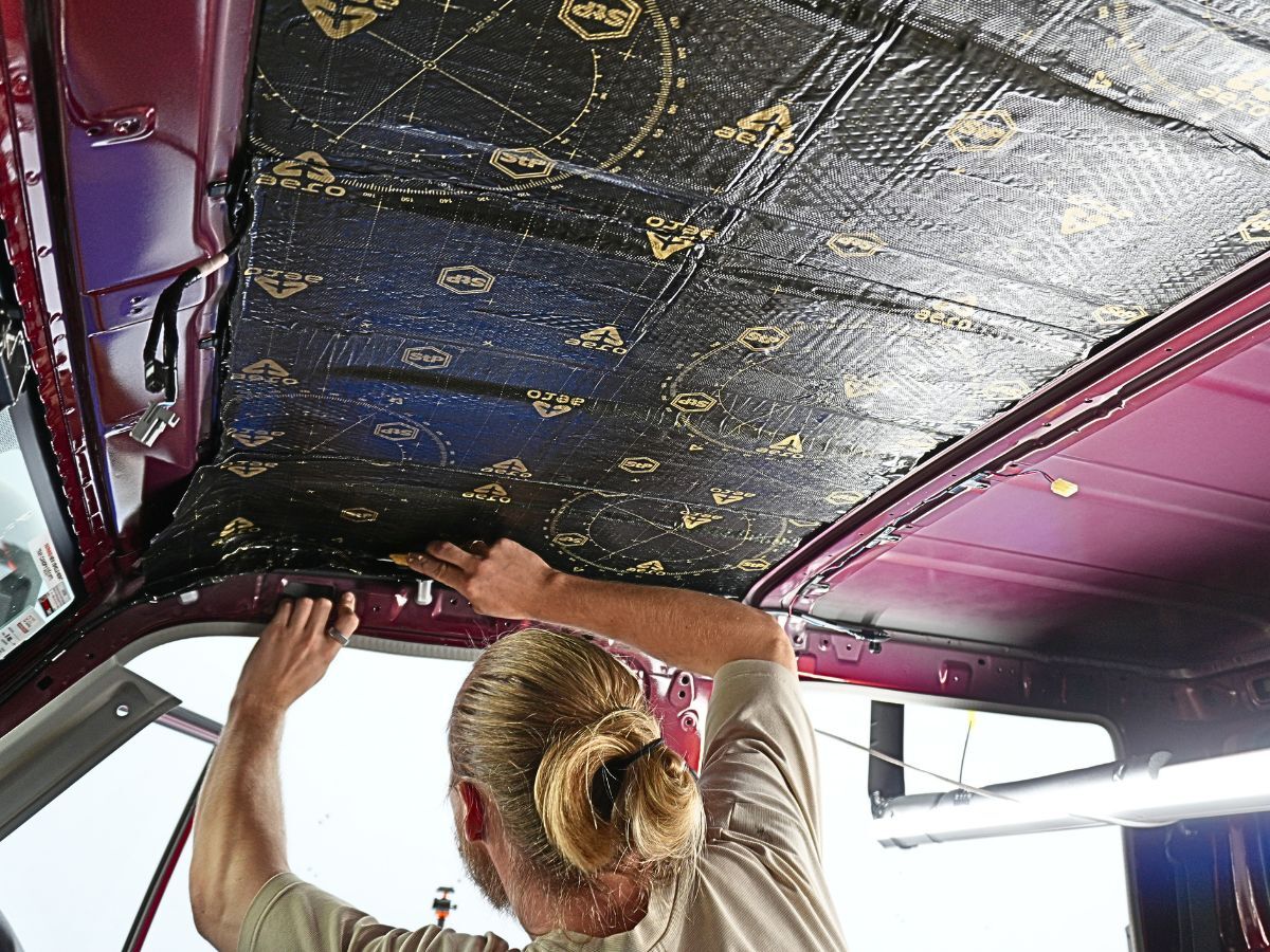 Roof vibration damping and thermal insulation