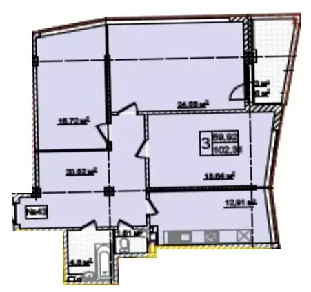 3-комнатные планировка Costa Fontana — вариант 9