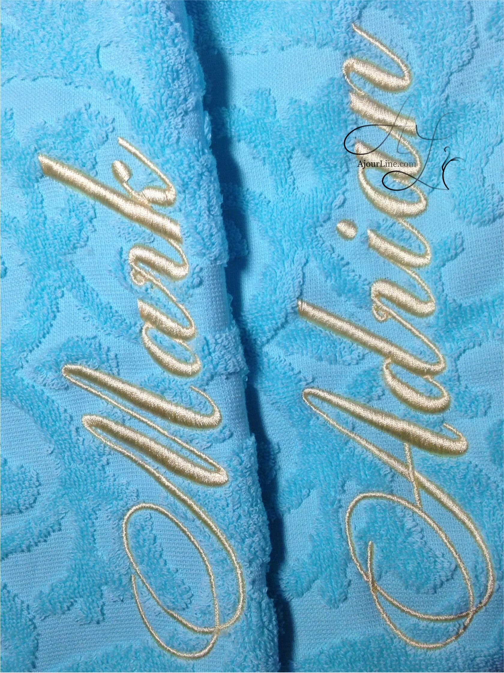 personalized couple set with names — a matching set of towels with custom embroidery, a practical and thoughtful gift for couples, perfect for everyday use or special occasions. Handmade in Riga, Latvia. Worldwide shipping available.