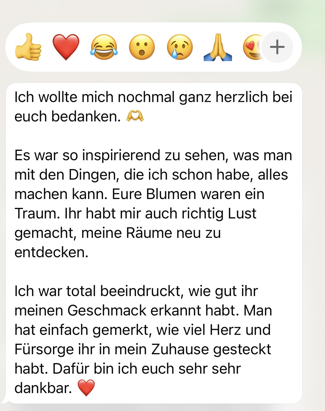 Original message from the client