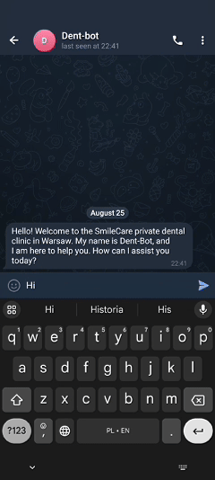 The video demonstrates an AI-based chatbot in action: automating customer communication, answering FAQs, and integrating with a database