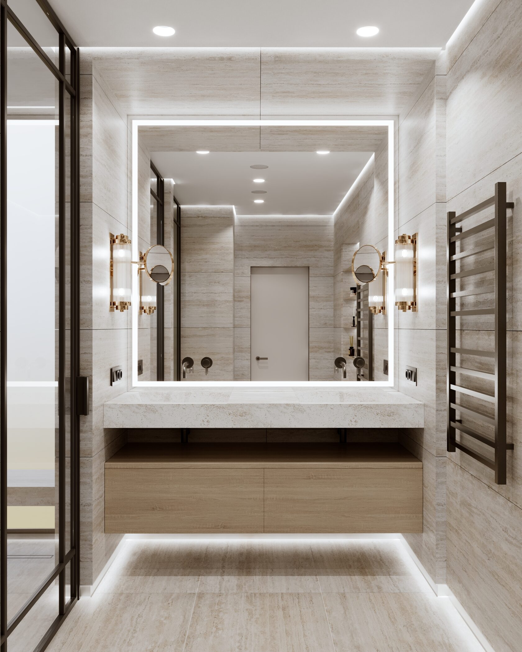 Tactile stone bathroom interior architecture by InsideOut