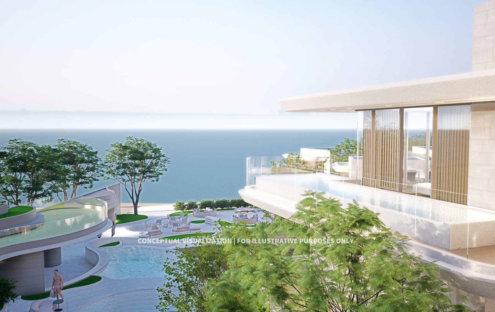 Soondri Wongamat beachfront villa terrace facing the sea