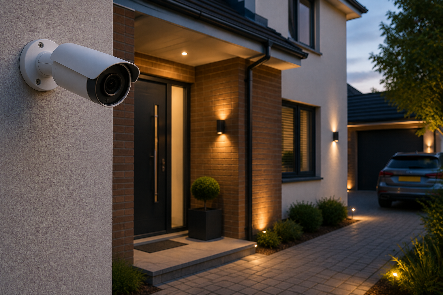 Residential property protected by CCTV