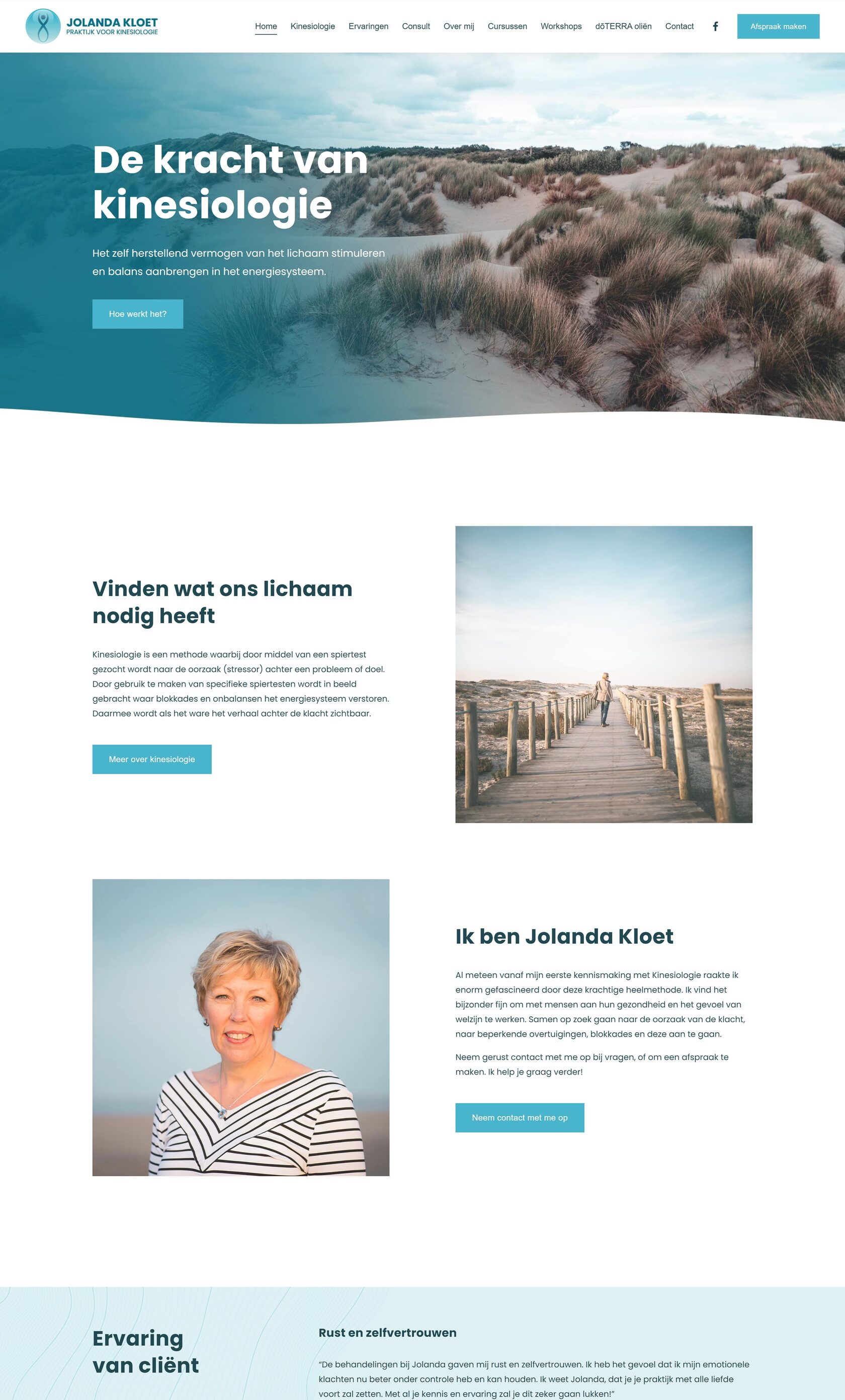 Website voorbeeld van project Jolanda Kloet | Kinesiologie
