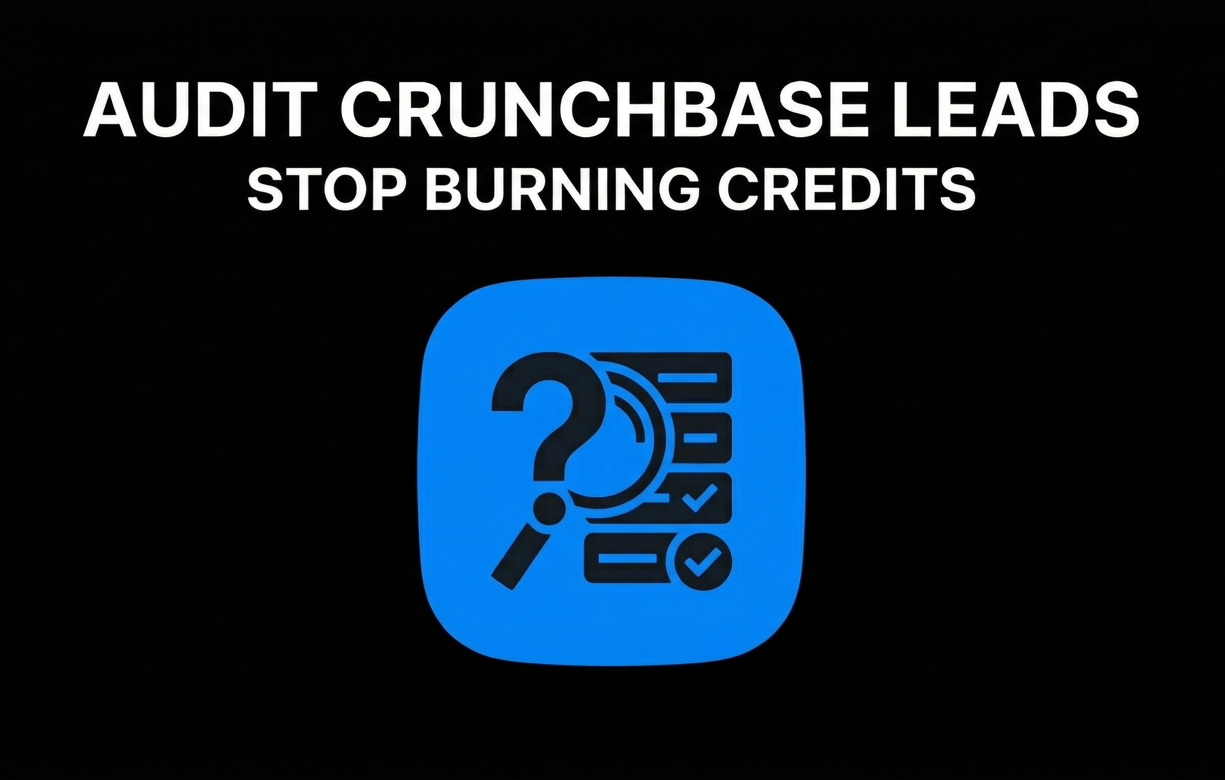 Audit Crunchbase Leads Stop Burning Credits