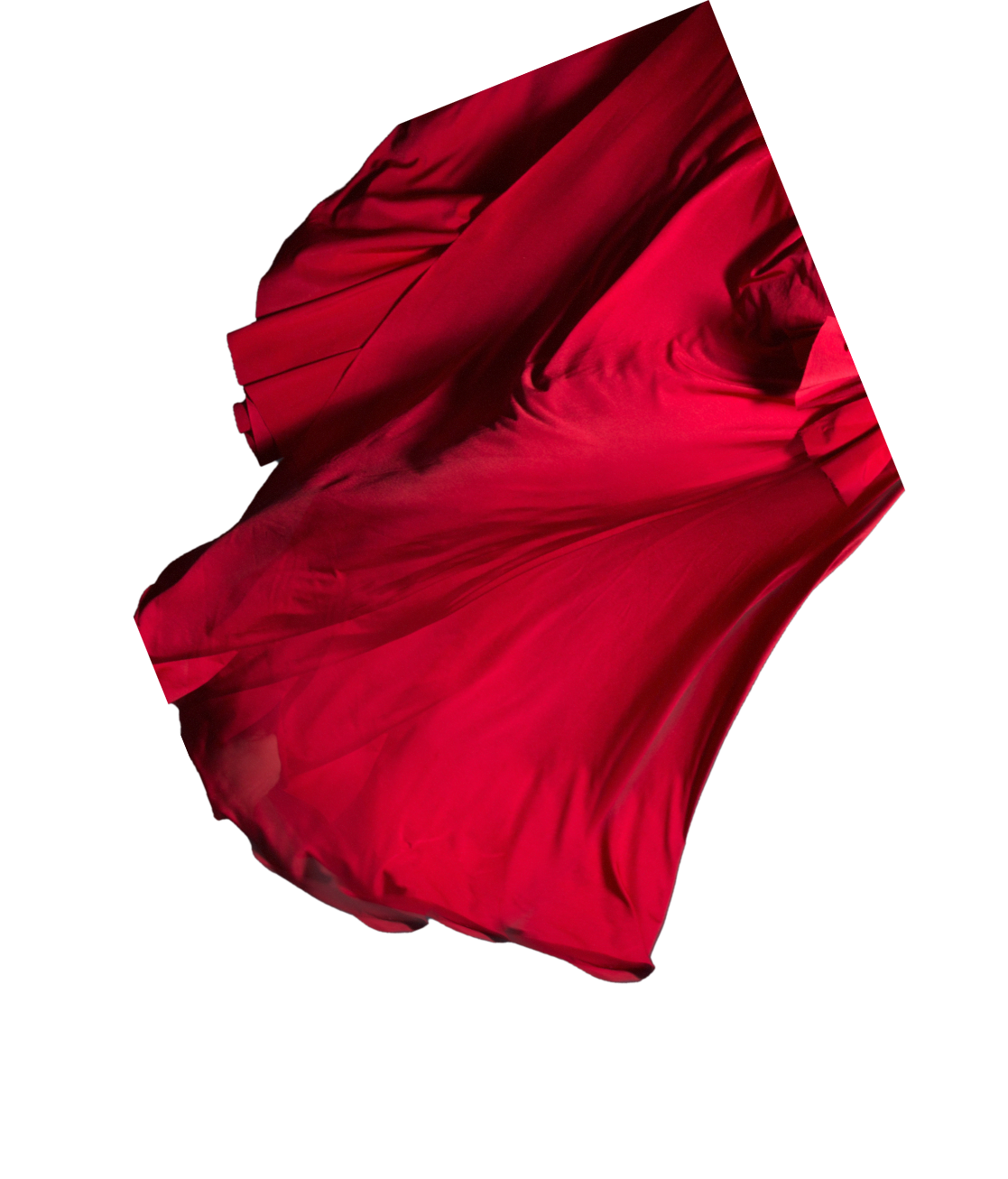 Flowing red fabric