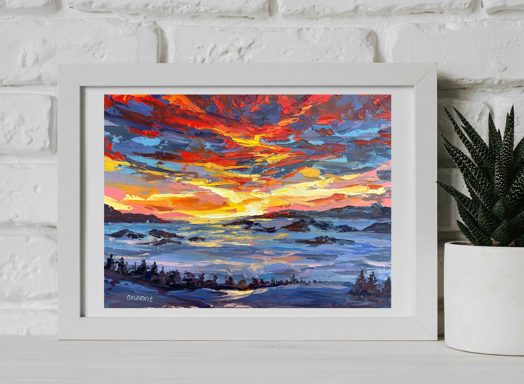 Sunset in the mountains fine art giclee print