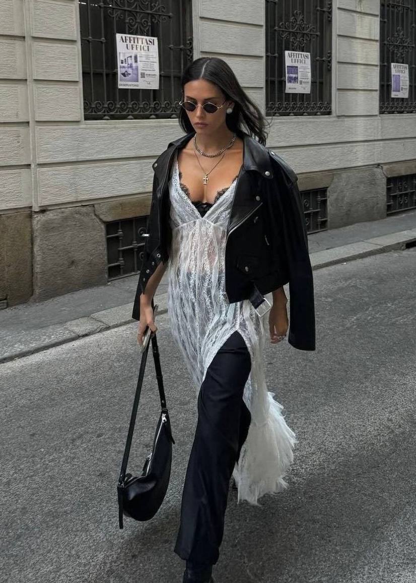 sachin and babi light blue dress 10 Ways to Wear a Sheer Lace Dress, Per Stylists