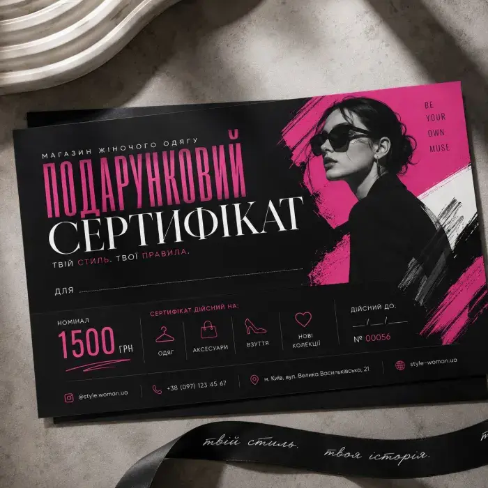 Gift certificate design for a beauty salon
