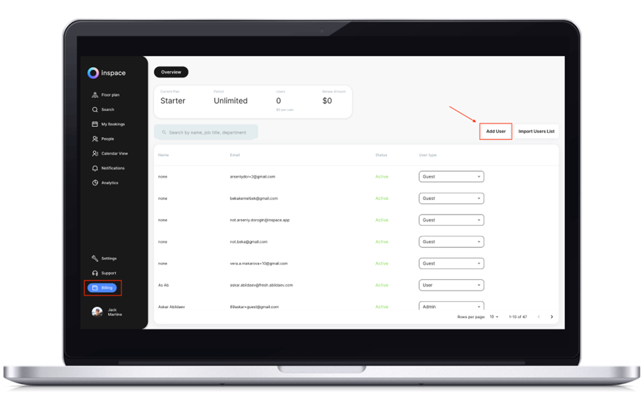 Adding Users | inspace Help Center