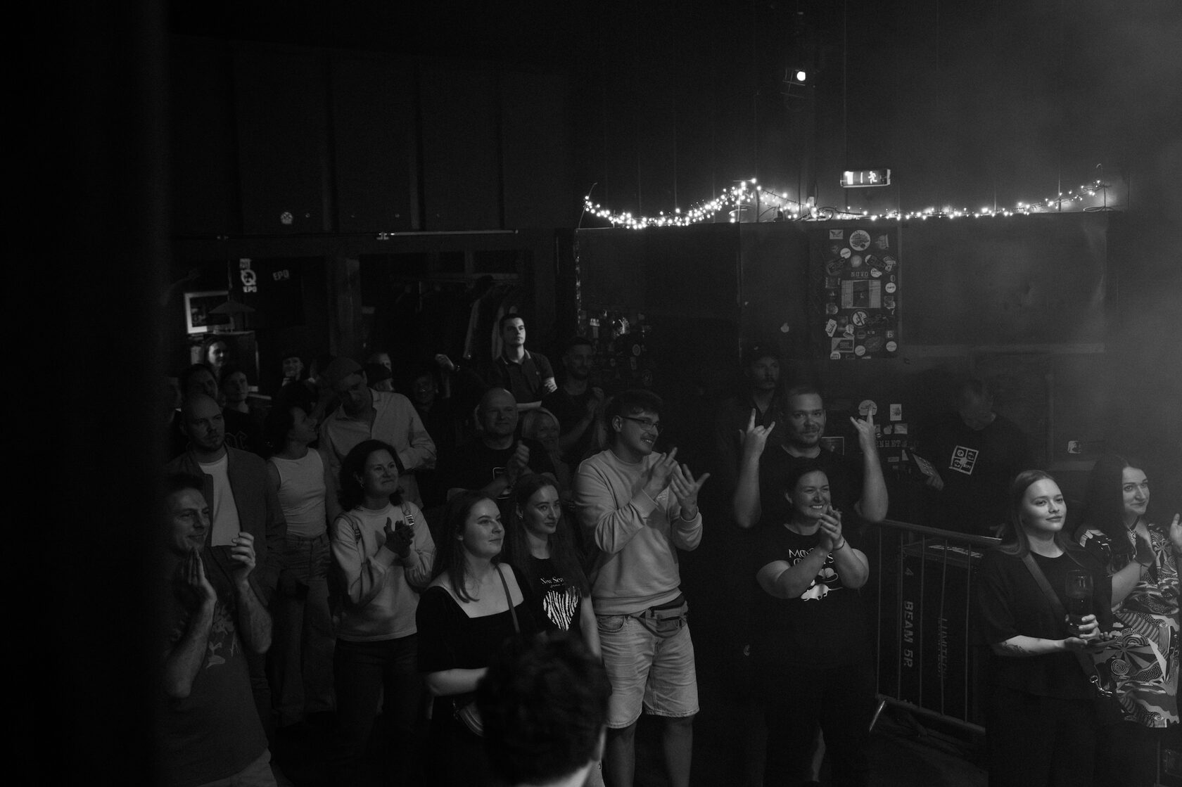 Audience cheering during the show