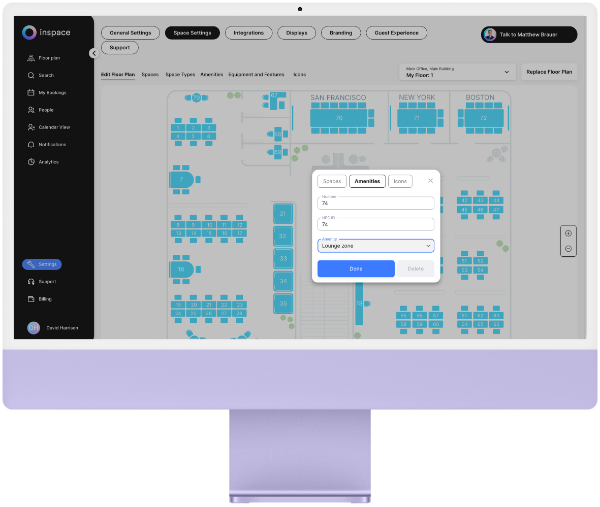 Amenities | inspace Help Center