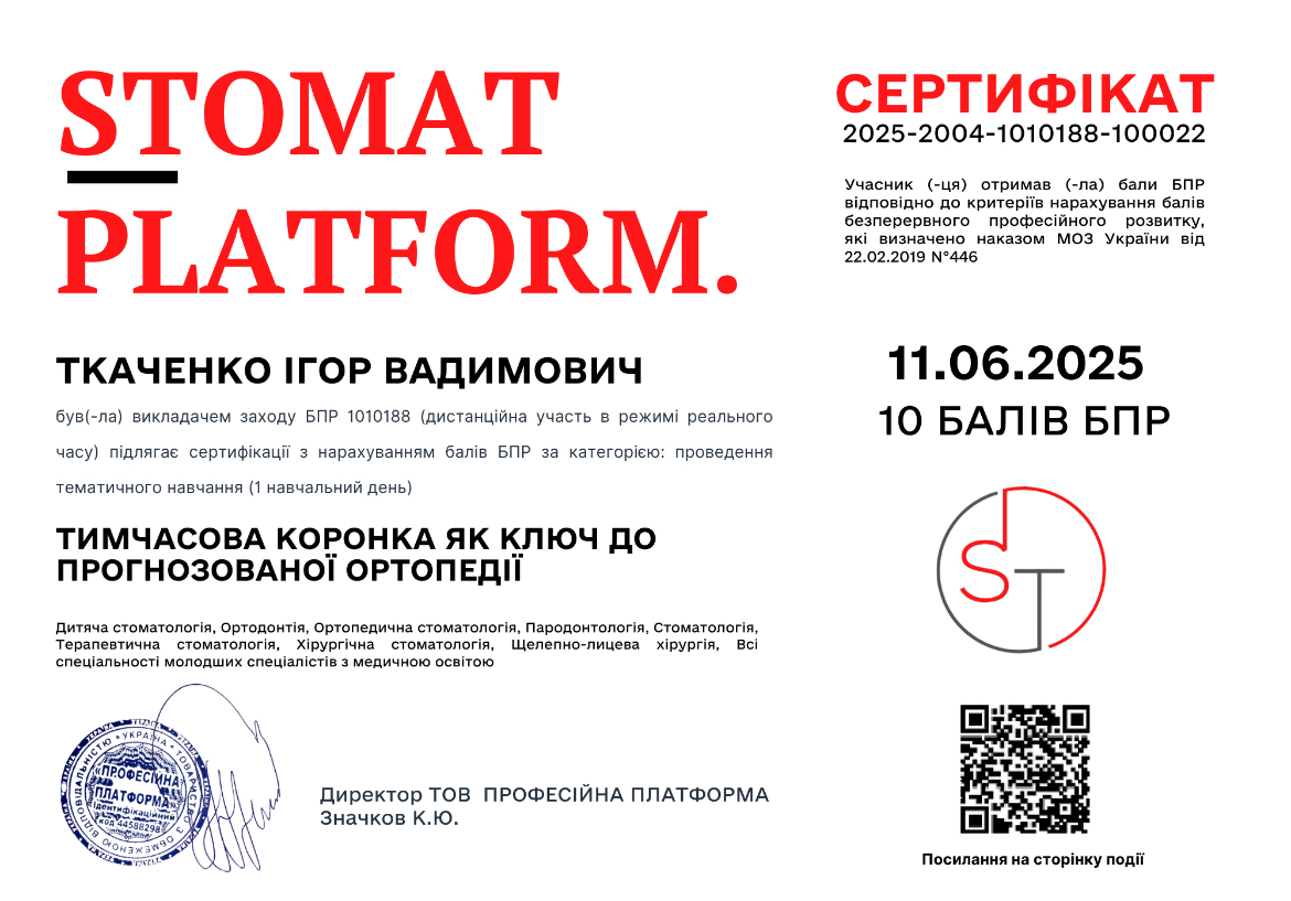 Сертифікат викладача БПР